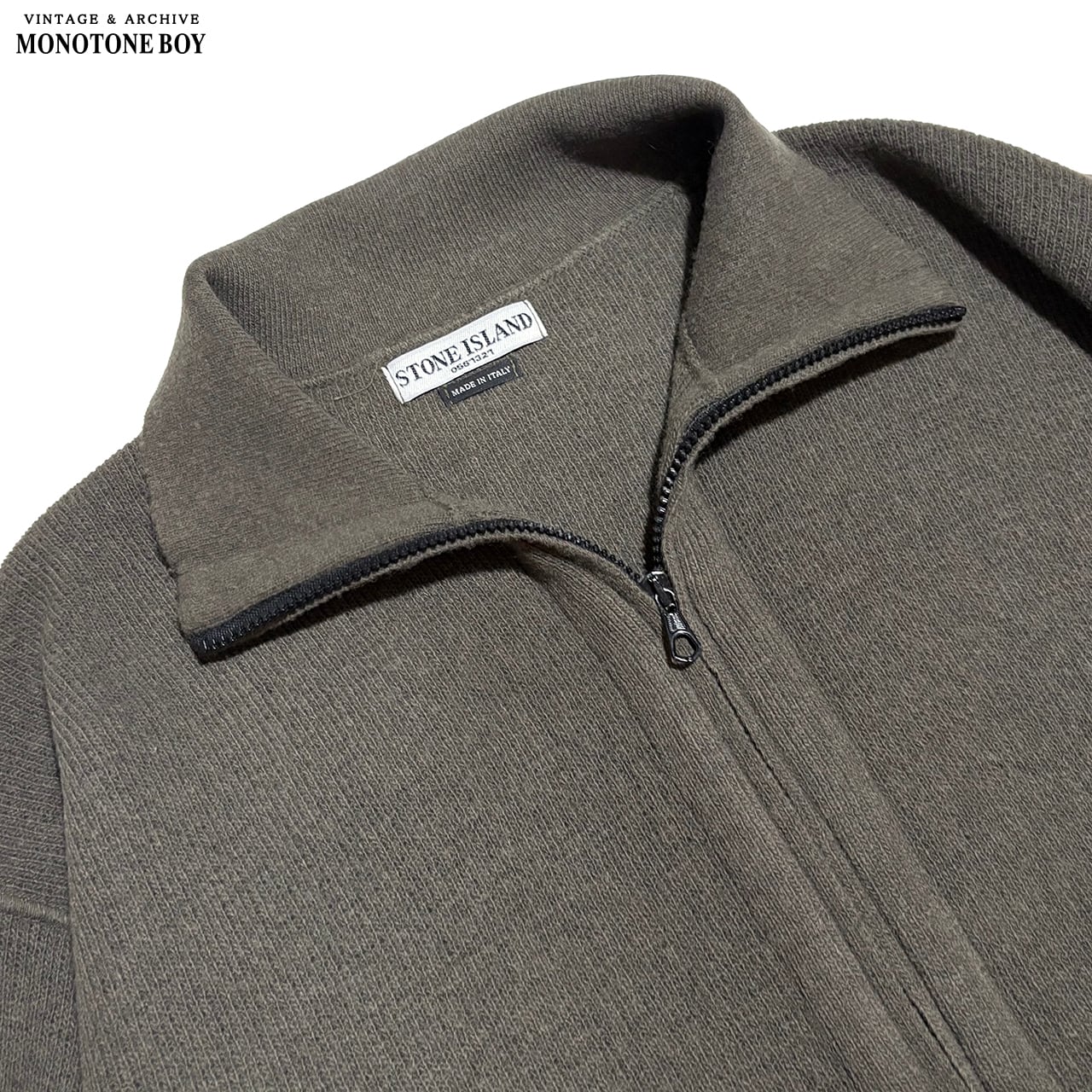 STONE ISLAND 2005AW WOOL NYLON ZIP-UP DRIVER'S KNIT SWEATER STONE ISLAND 2005AW WOOL NYLON ZIP-UP DRIVER'S KNIT SWEATER