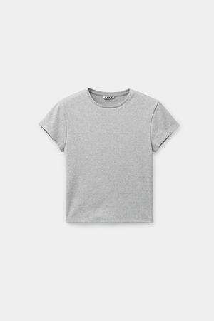 [COOR][WOMEN] Ribbed Crop T-Shirt (Melange Gray) 正規品 韓国ブランド 韓国通販 韓国代行 韓国ファッション クール クーア クアー 日本 店舗
