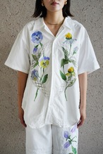lace open collar shirt pansy echinacea