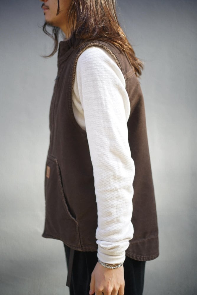 Carhartt - Made In Mexico] Vintage Boa Lining Brown Duck Vest