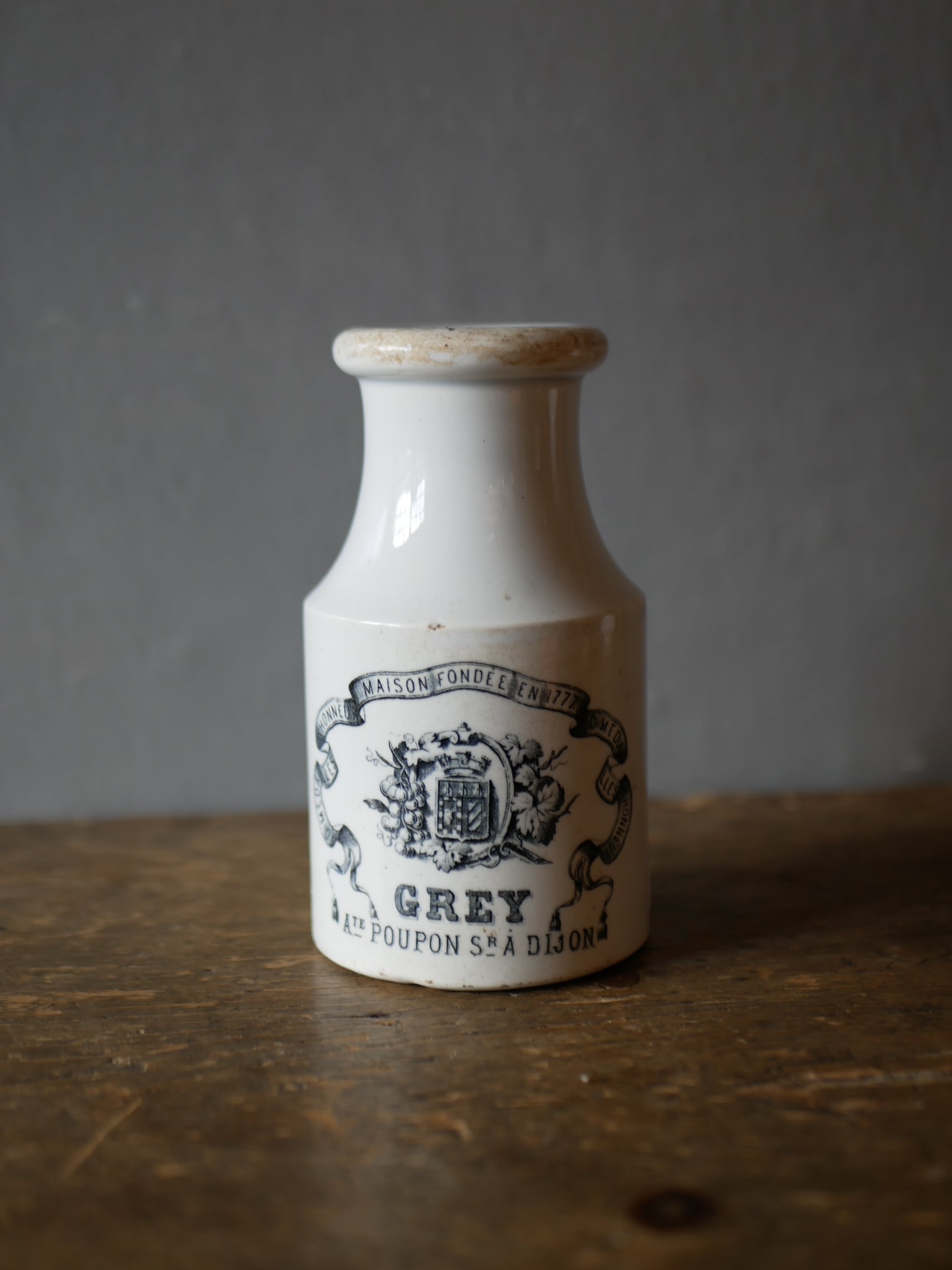 クレイユモントロー DIJON マスタードポット フランスアンティーク アンティークのある暮らし