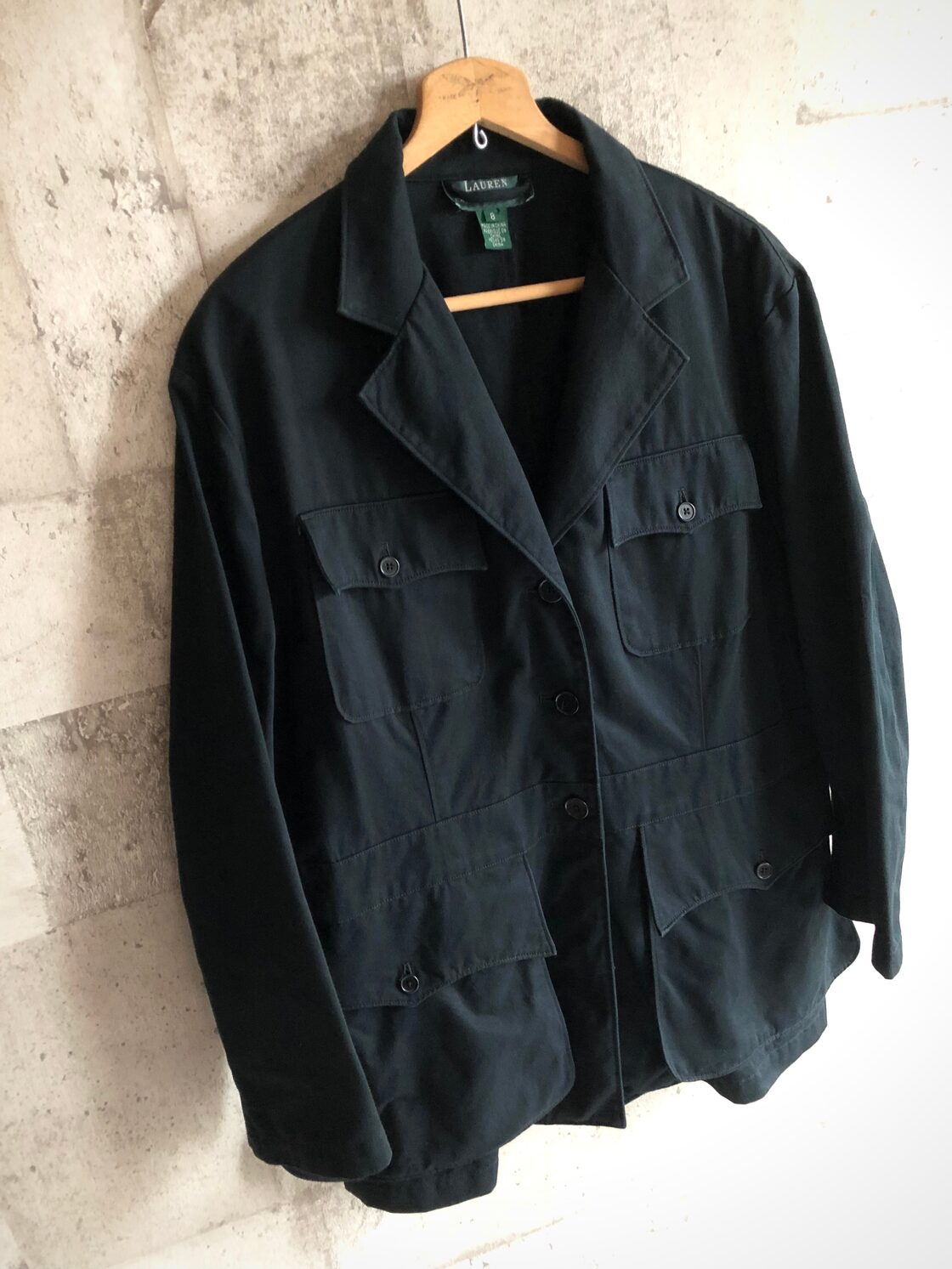 80s-90s LAUREN - RALPH LAUREN BLACK TWILL SAFARI JACKET OLD 