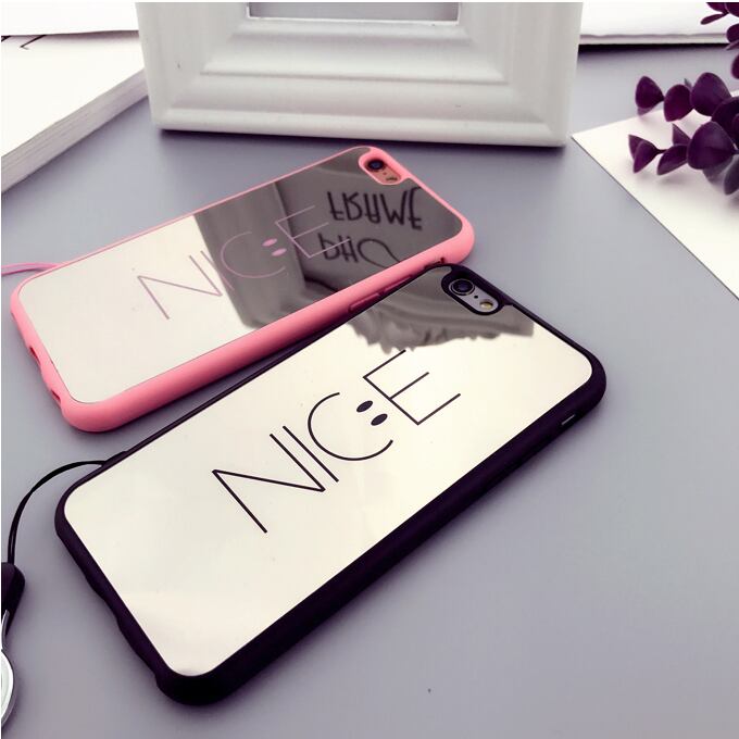 iPhone X ミラー スマイルケース  ブラック ニコちゃん