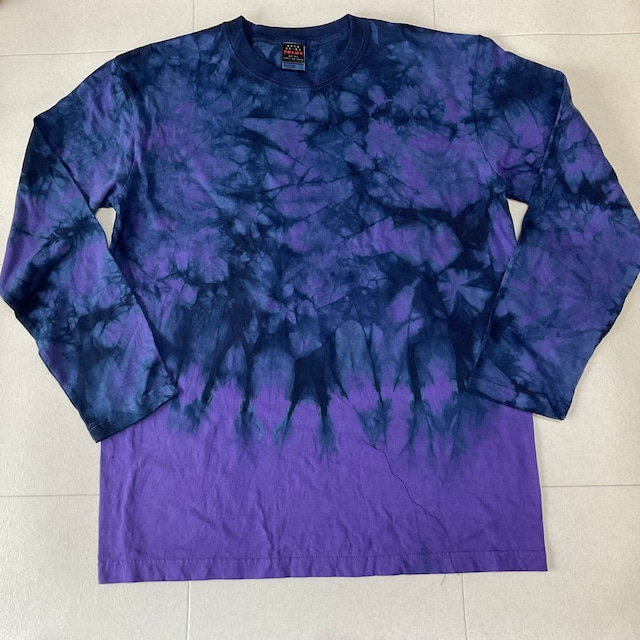 カジュアル藍染長袖Tシャツ／バイオレットパープル(M・XL)