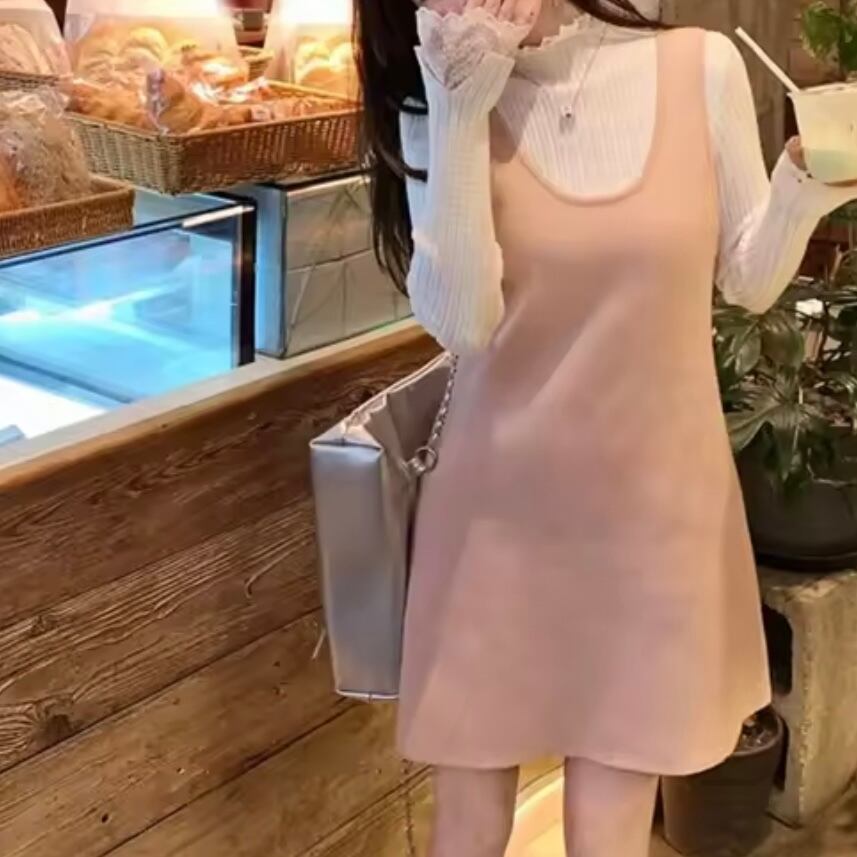lace sleeve rib knit