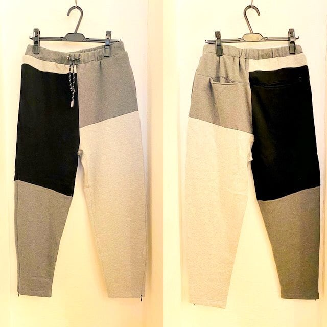 Patchwork Design Sweat Pants Charcoal | 武蔵小杉のセレクトショップ