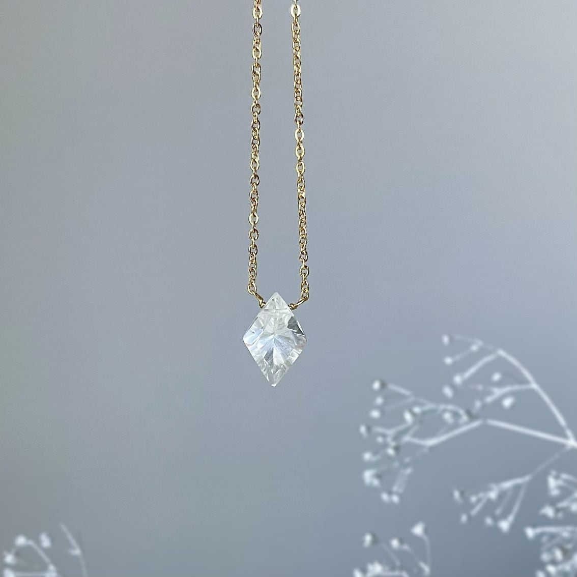 白水晶のダイヤコンケーブカットネックレス -Lucrezia- | Jo's stone