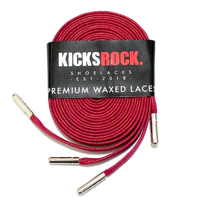 WAXED  SHOELACES RED