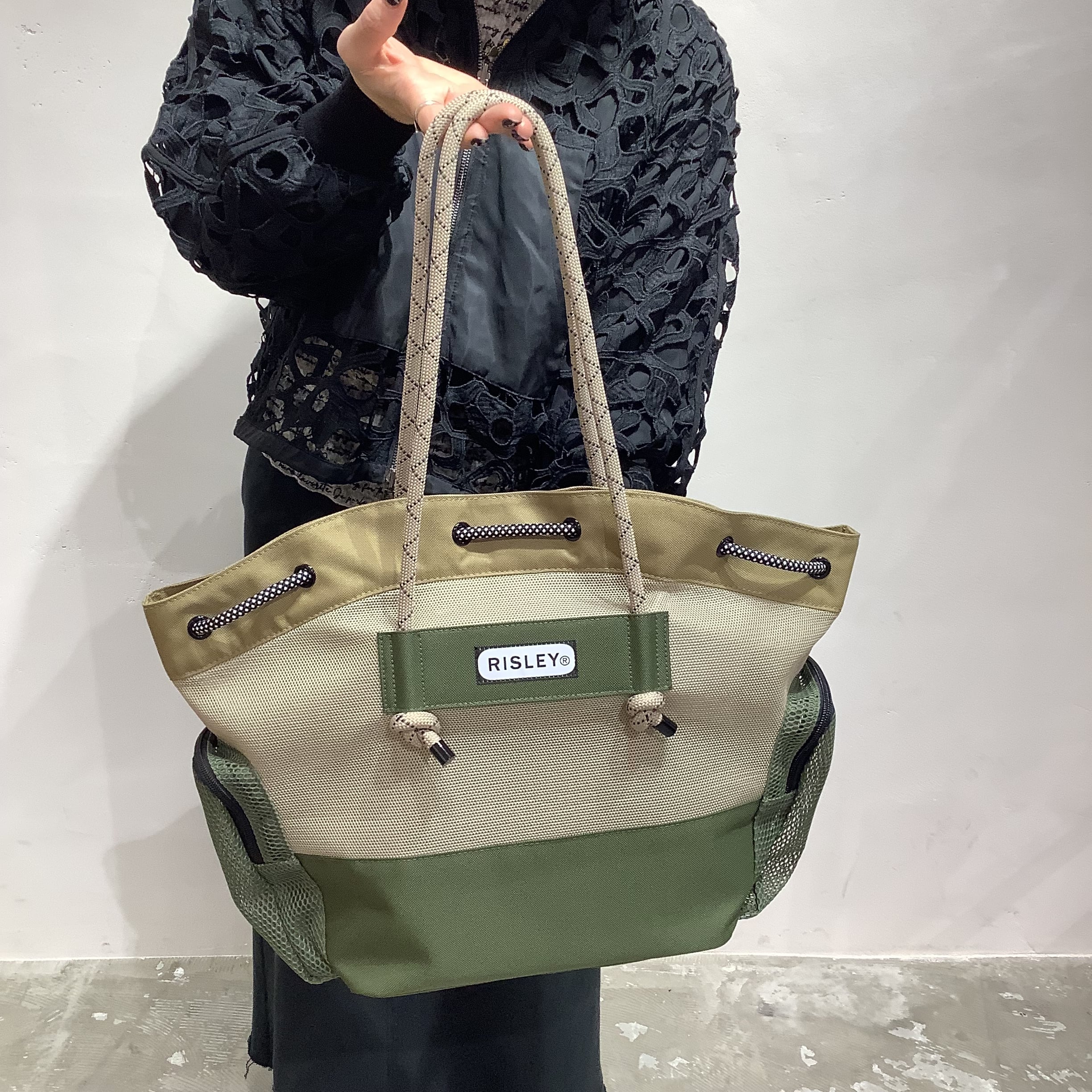 RISLEY×OUTDOOR(リズレイ×アウトドア)】メッシュトートバッグ［R2601