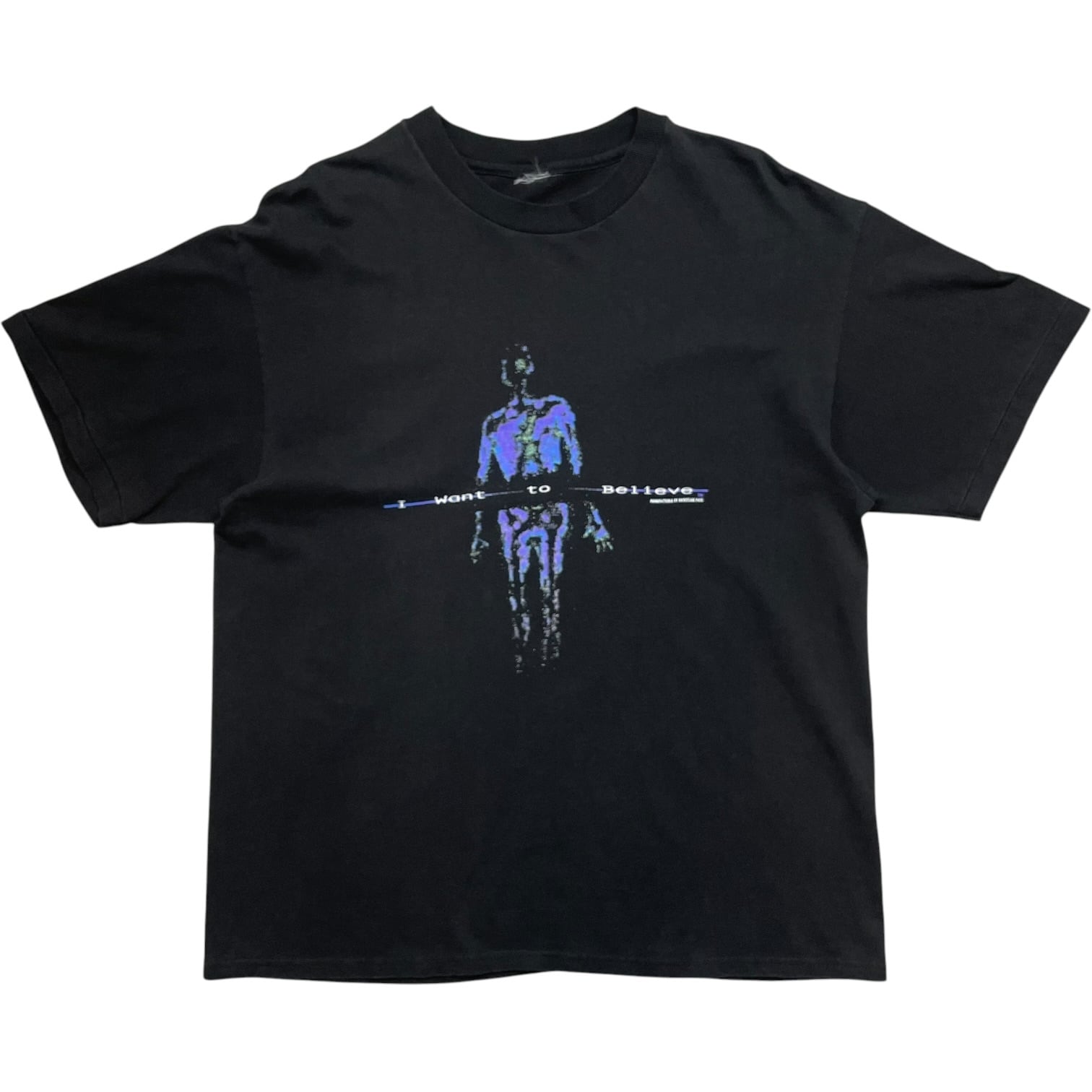 《L》X-ファイル ムービーTシャツ フロントプリント バックプリント 袖シングルステッチ ブラック 90年代 vintage no.10226