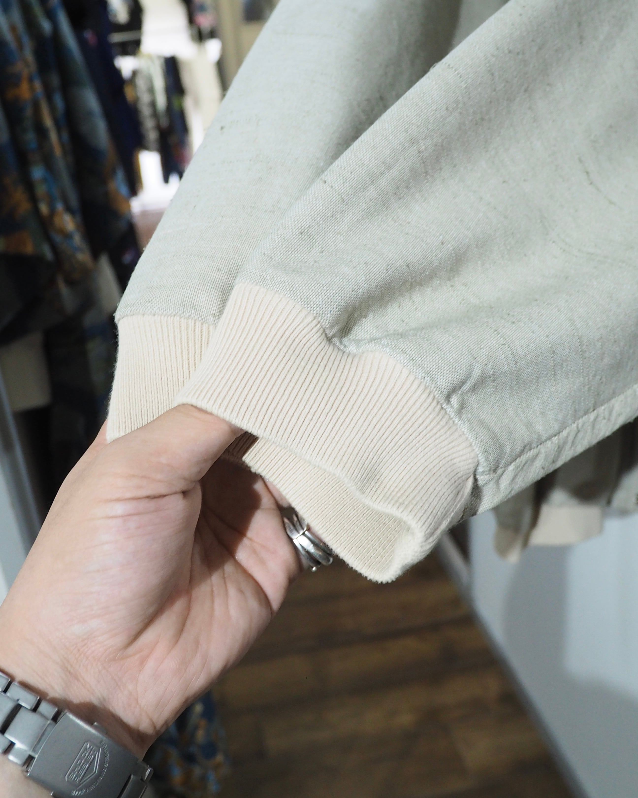 ” 無垢 ” Ecru White Color vintage Over silhouette No collar jacket