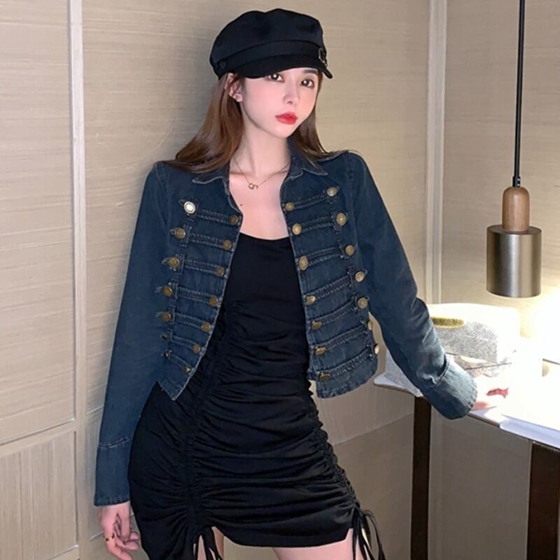 レッドショートジャケット オータム 秋物 ハンチェンe49000609659