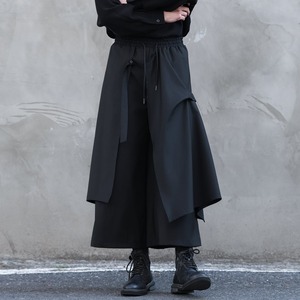 Layered-look Cropped Hakama Pants【TR3274】