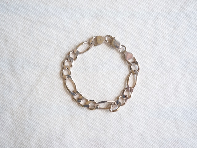 Italy Silver 925 figaro chain bracelet