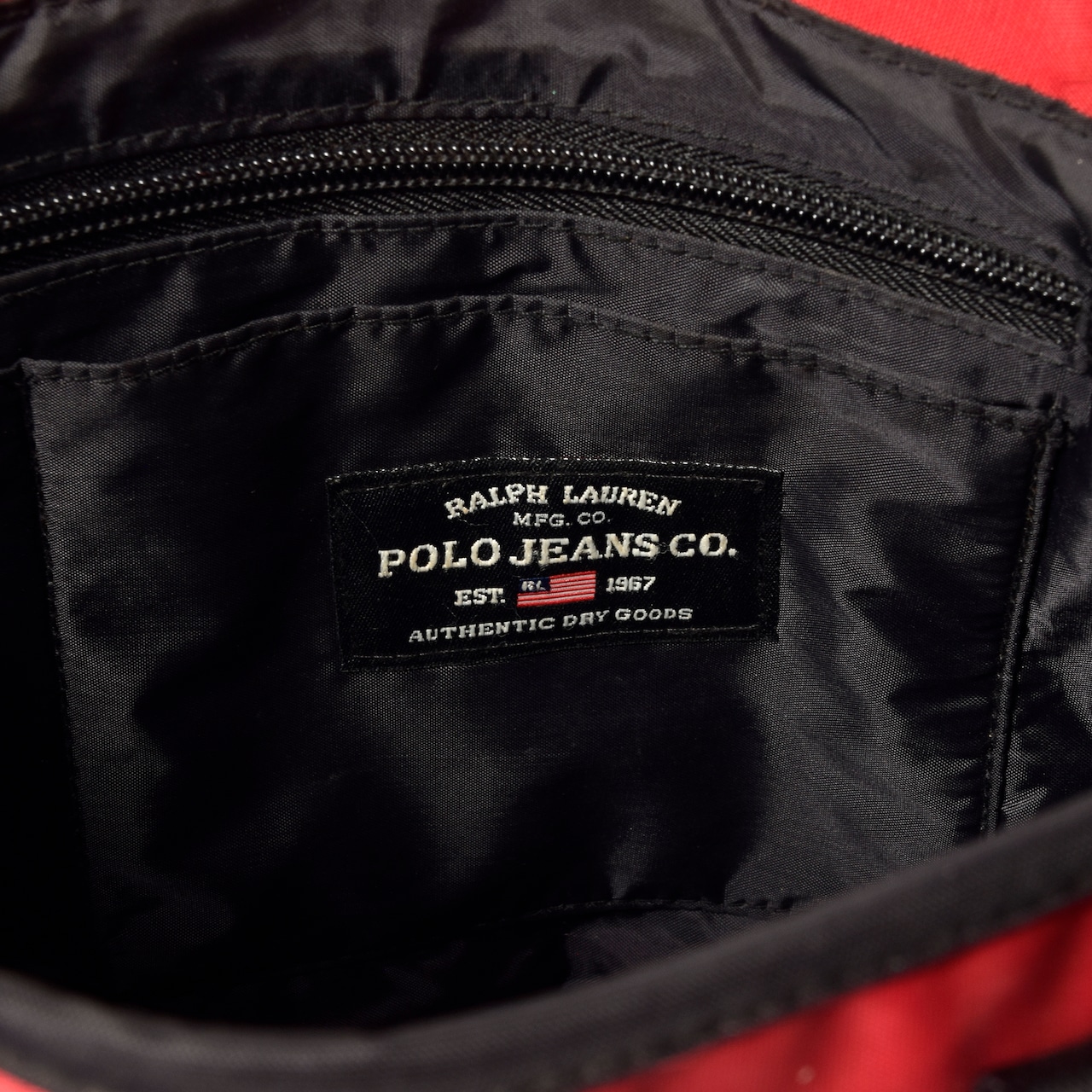 90s POLO JEANS CO. ナイロン トートバッグ レッド
