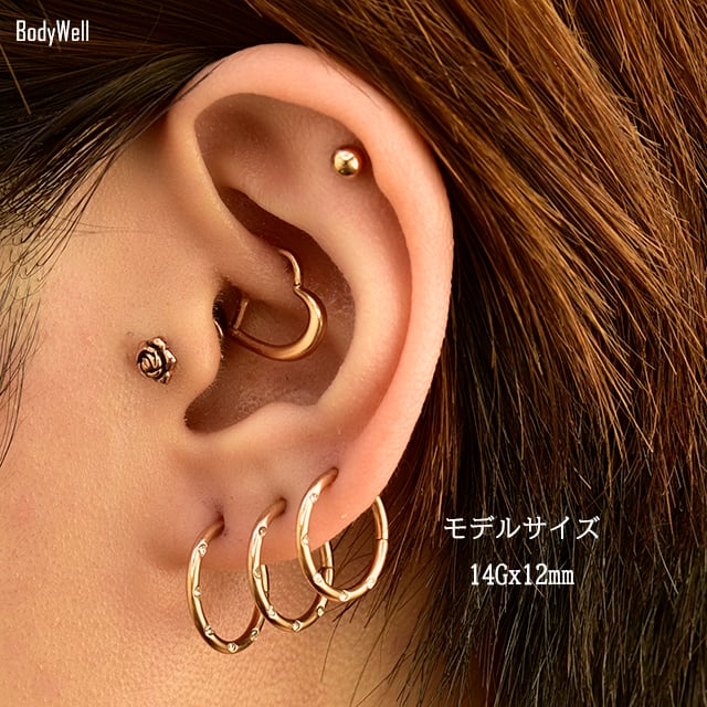 ワンタッチピアス 16G ボディピアス 全4色 マイクロ ファイブ