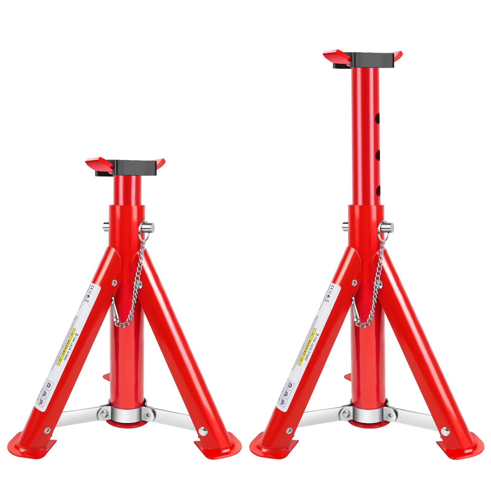 DayPlus ジャッキスタンド3t 2個セット 9段階の高さ調整 軽量小型約5kg 最低位285mm/最高位430mm ジャッキアップ スタンド 馬 (2個)鋼と鋳鉄 防錆コーティング TUV/GS安全基準