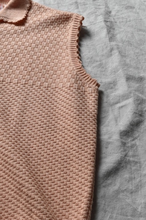 "KENZO" 1982 Cotton acrylic knit vest