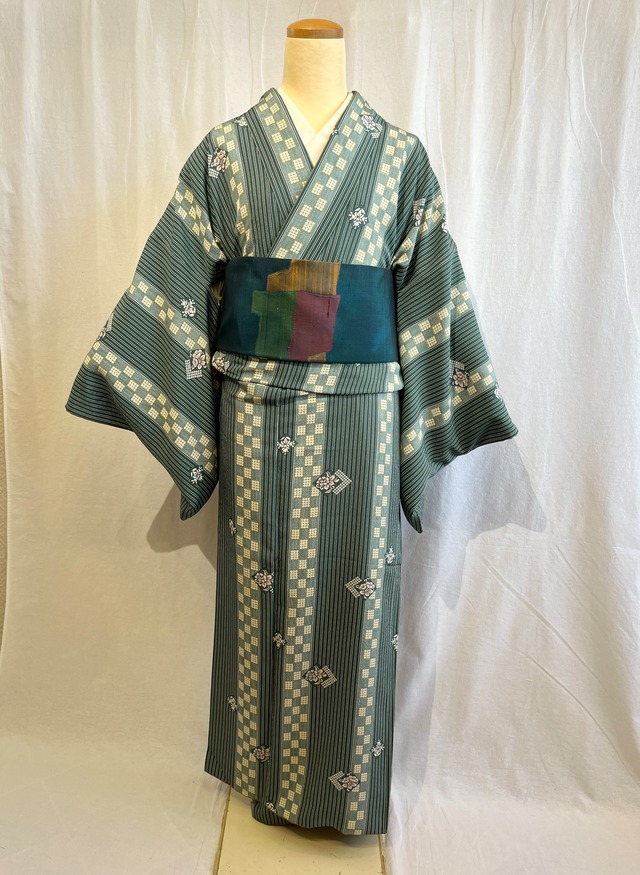 2300 高身長 大正ロマン 小紋 袷単品 Komon Kimono  (lined kimono)