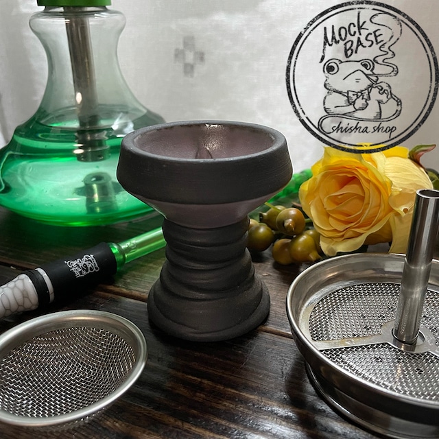 【YIMI Hookah HMS&クレイトップセット　ストレートボウル】　イエロー　トップラバー付　シーシャ MB-03-00005