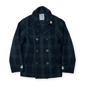 CAPTAIN SANTA キャプテンサンタ ブラックウォッチ風 チェック ピーコート Pコート サイズ L /日本製/ジョイマークデザイン