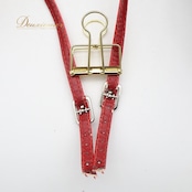 社交ダンス 衣装 ラテン シューズ 23cm レッド系 Jig Foo 靴 くつ ヒール レディース 赤 金 ストラップ 上品 鮮やか かわいい 練習 レッスン イベント ステージ ダンス衣装 ゴールド系