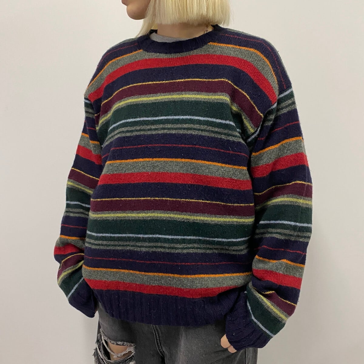90年代 J.CREW ジェイクルー ウールニットセーター メンズM 古着 90S 