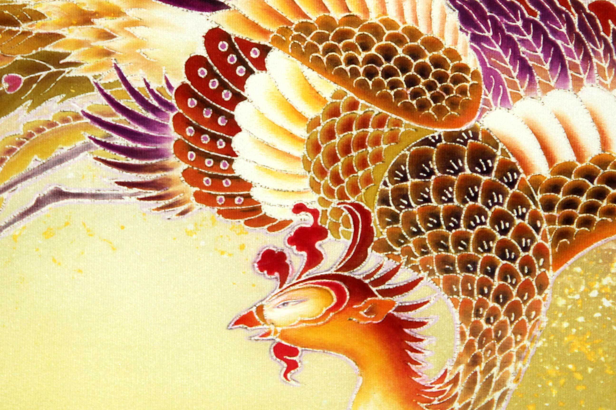 鳳凰の絵「悠久」染め絵 | 龍の絵 龍神の絵 鳳凰の絵 アトリエ一耕