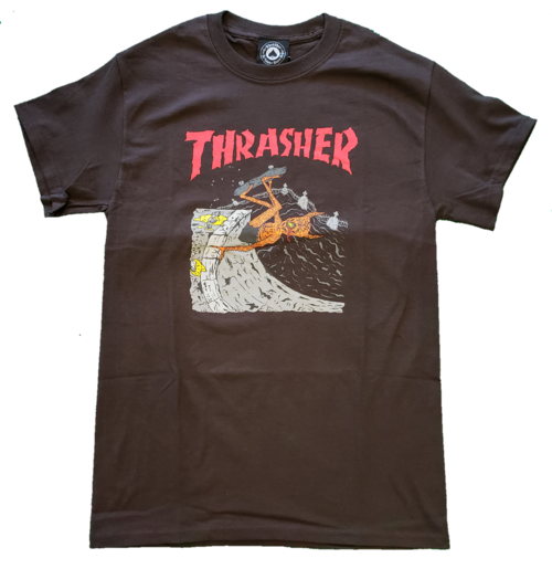 THRASHER / NECKFACE INVERT TEE BROWN