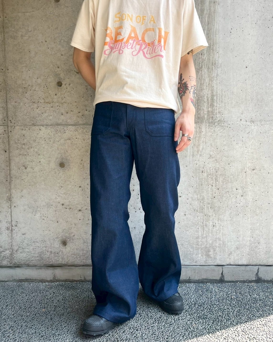 80s US NAVY Denim Sailor Pants | VOLAR