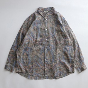 【HARVESTY】 LINEN PRINTED REGULAR SHIRTS / ハーベスティ リネン ペイズリー柄 レギュラーシャツ / A32307