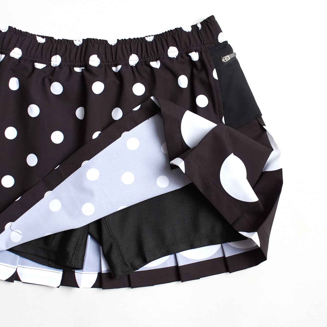 ranor（ラナー）DOT PLEATS SKIRT - CRAZY BLACK レディース