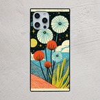 受注生産 iPhoneケース 花と惑星のレトロ宇宙柄｜スペースエイジ RFSP016B
