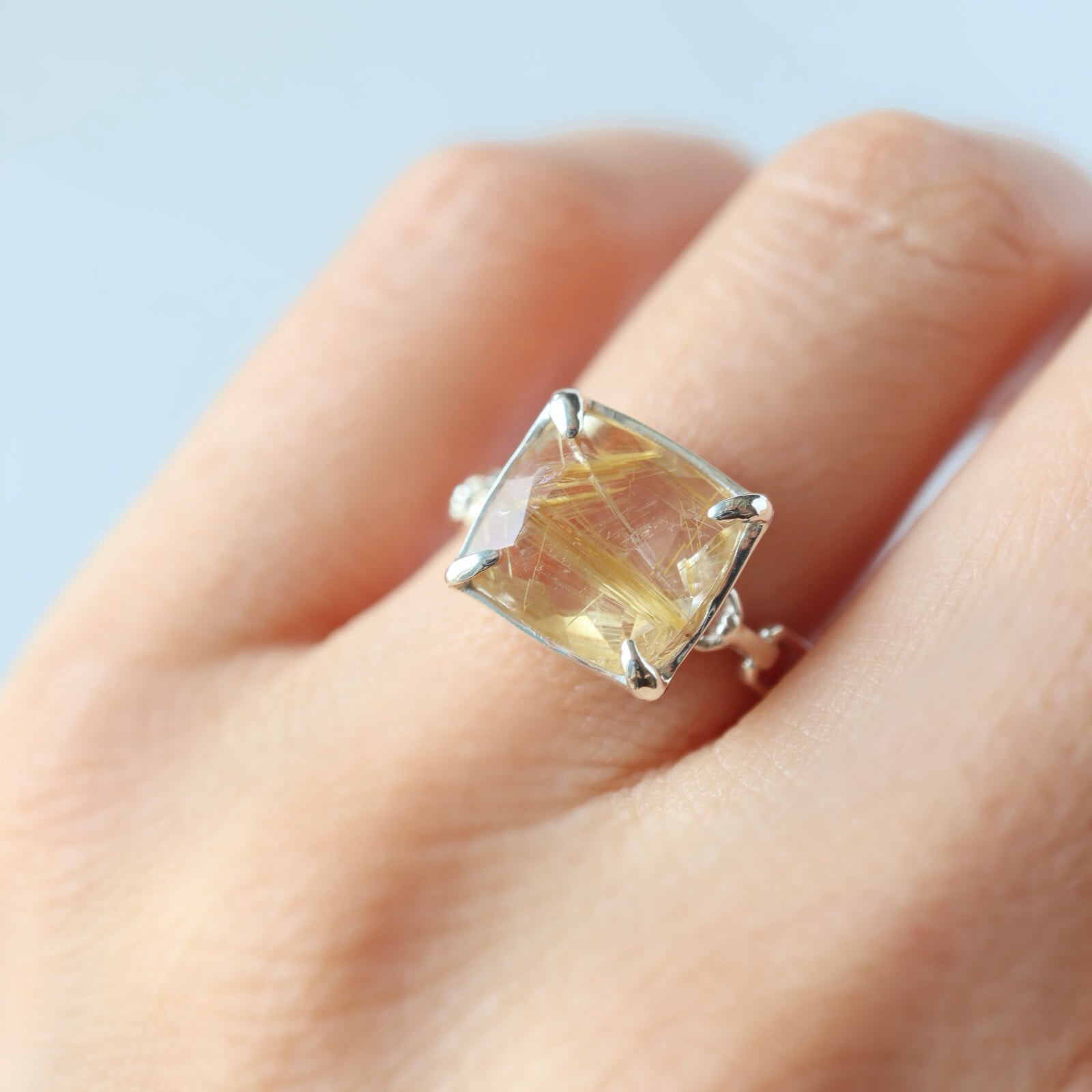 ルチルクォーツ チェーンring / Silver | DoubleMoon jewelry