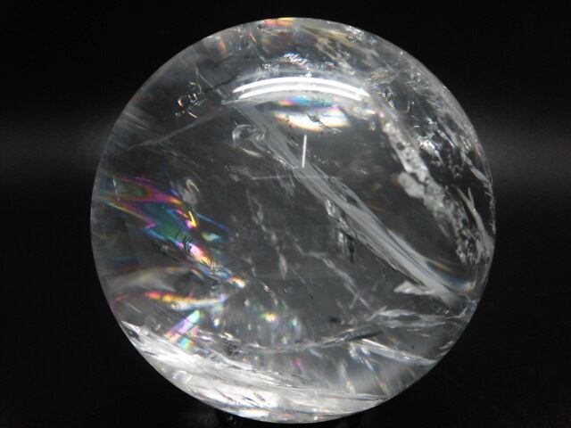 【送料無料】【高品質】80mm ブラジル産天然レインボー水晶玉 no.4
