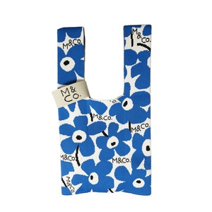 ニットバッグ フラワー ブルー（Knit Bag Flower Blue）