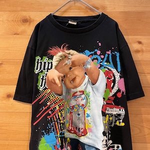 【HEAV YMETAL】大判 ビッグプリント Tシャツ ガチャ パンク ヘビーメタル Lサイズ us古着 アメリカ古着