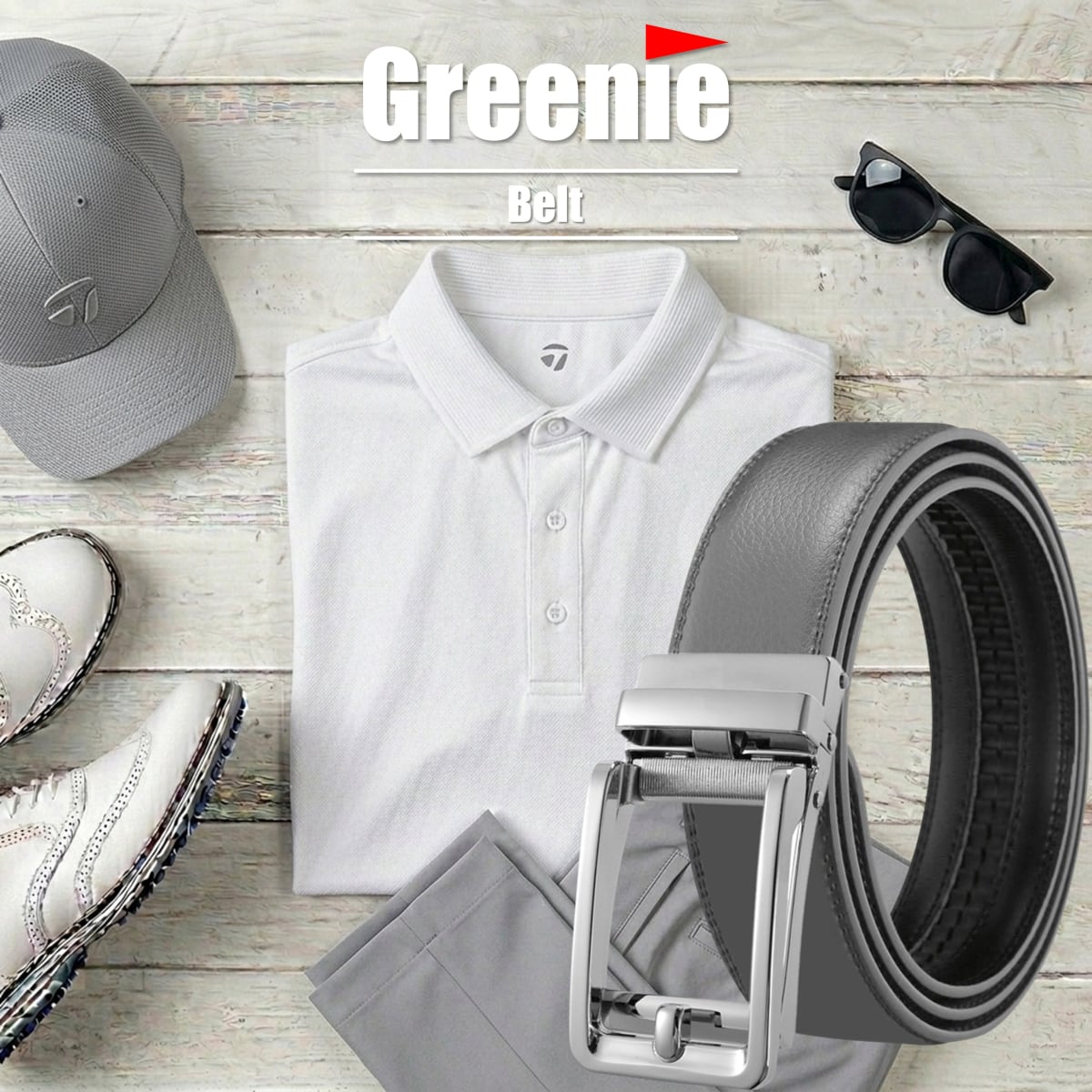 Greenie (グリーニー) ベルト ゴルフ Golf オートロック PUレザー