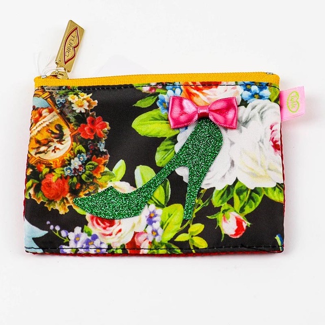 ポーチ　TUNIC　タフタ転写プリント　TUNICヒールメッシュポーチ　M　クロ　17423-E