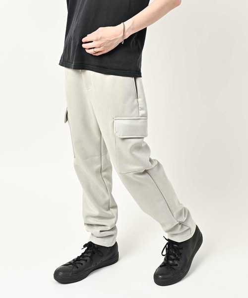 MMMM Suede-finish ponte cargo pants (GRY) 28011M26