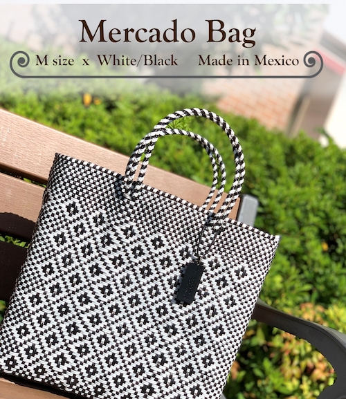 M Mercado Bag (Normal handle) White/Black