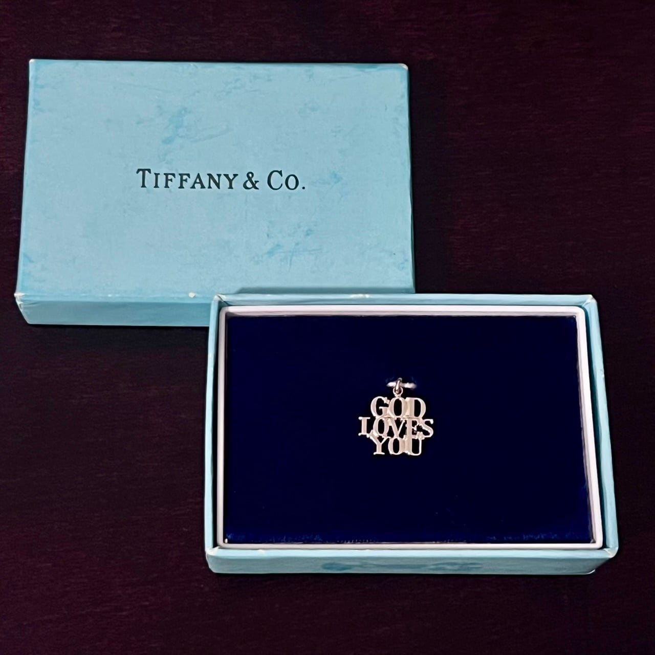 VINTAGE TIFFANY & CO. GOD LOVES YOU Charm Sterling Silver