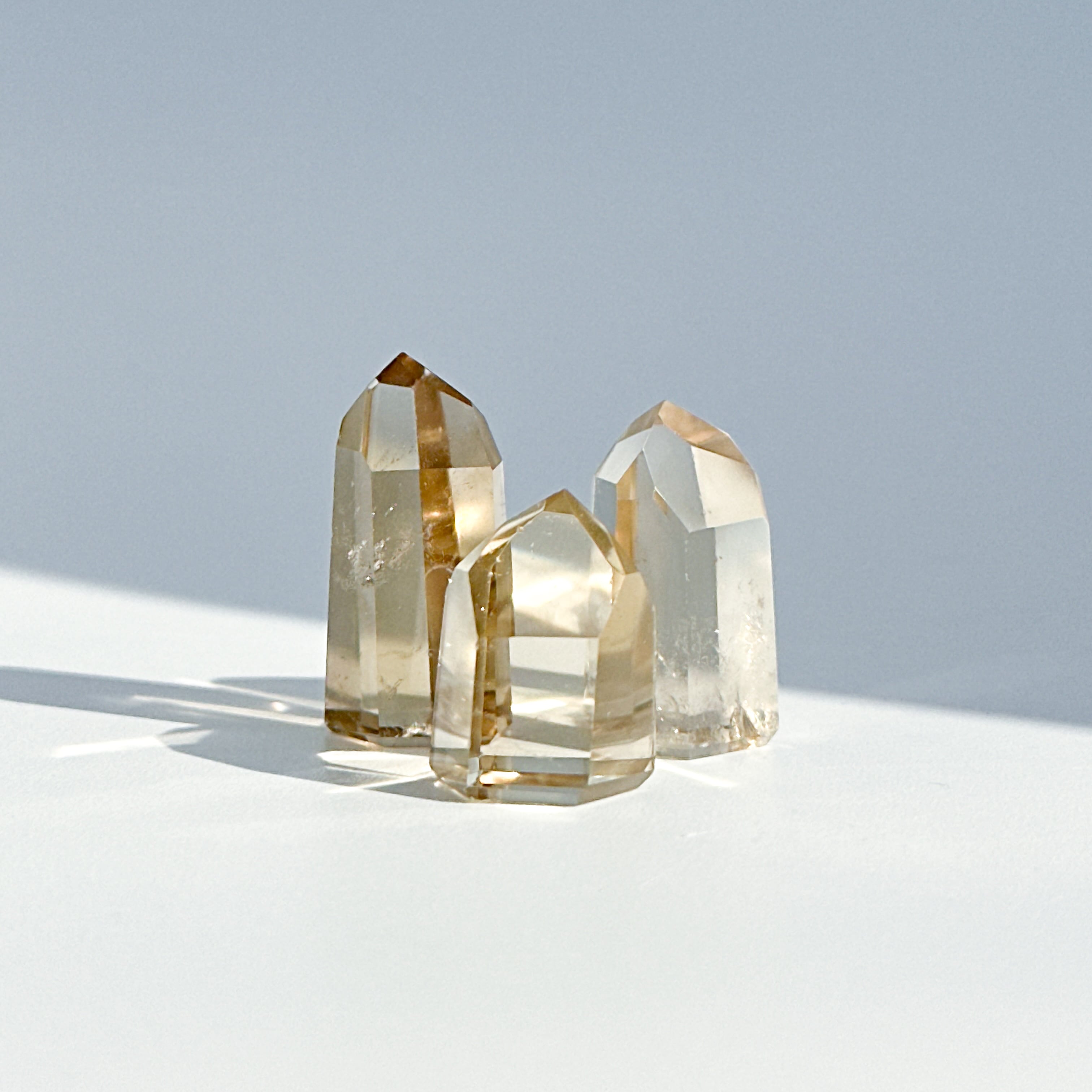 シトリン(黄水晶) タワー3個set 01◇ Citrine ◇ 天然石・鉱物・パワーストーン