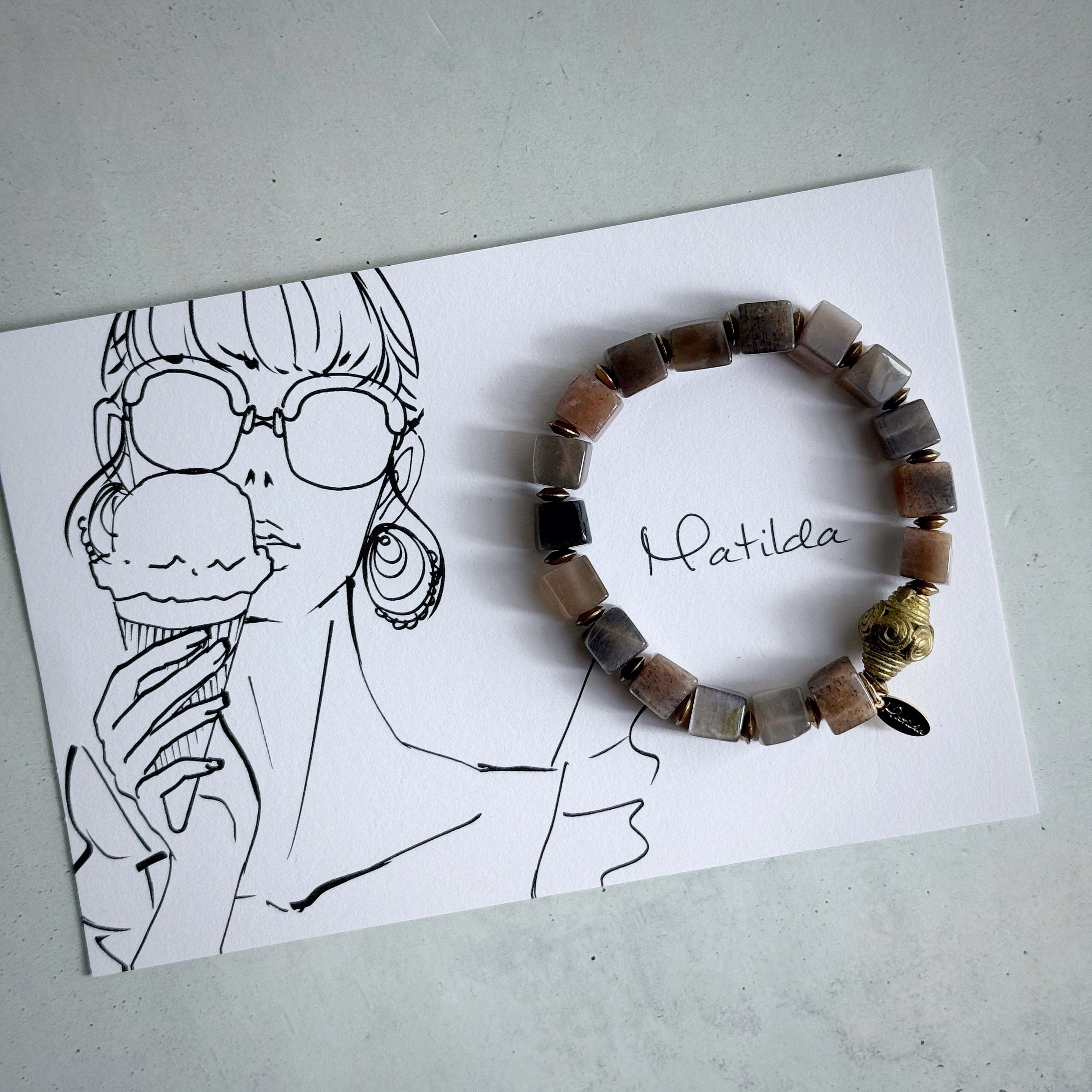 tumble bracelet(ブラックムーンストーン)