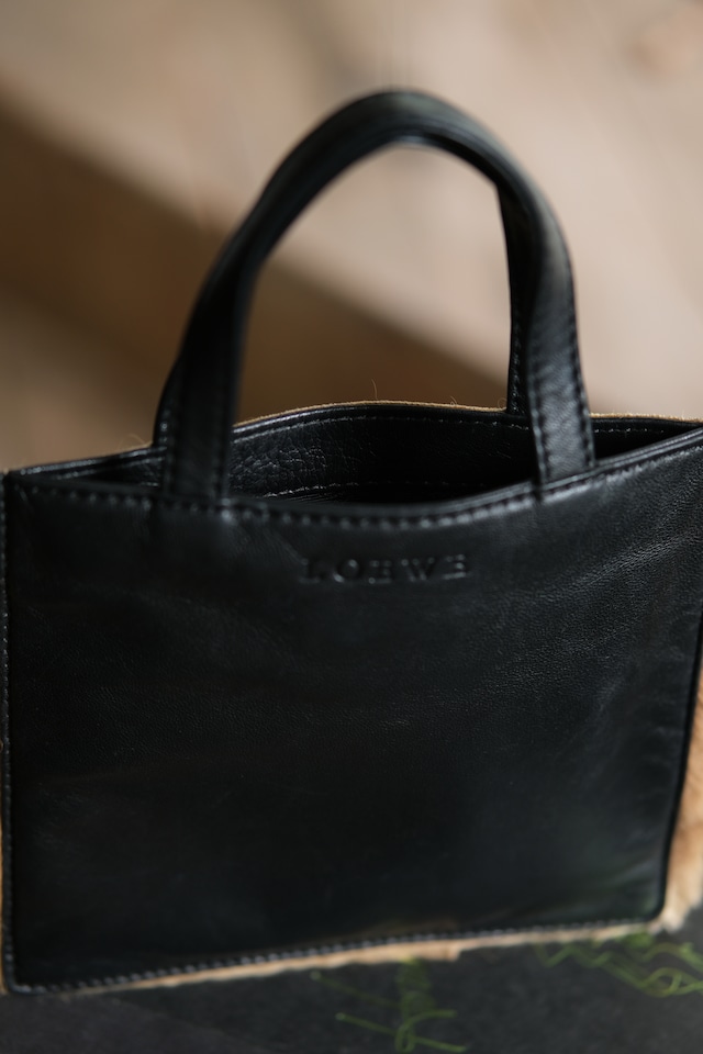 IORI/"LOEWE" 2face mini hand bag/leather × haircalf