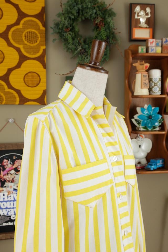1960s "a David CRYSTAL" Stripe cotton tunic