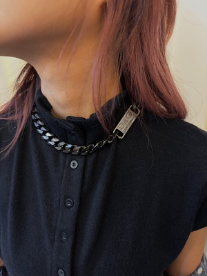 Dolce＆Gabbana/ vintage black plate nacklace.(o)