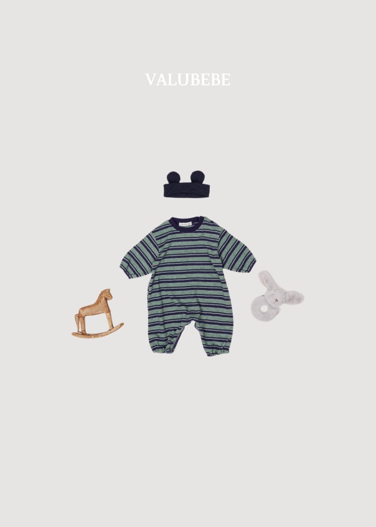 送料無料【予約】/ ホーリーストライプジャンプロンパース / valubebe