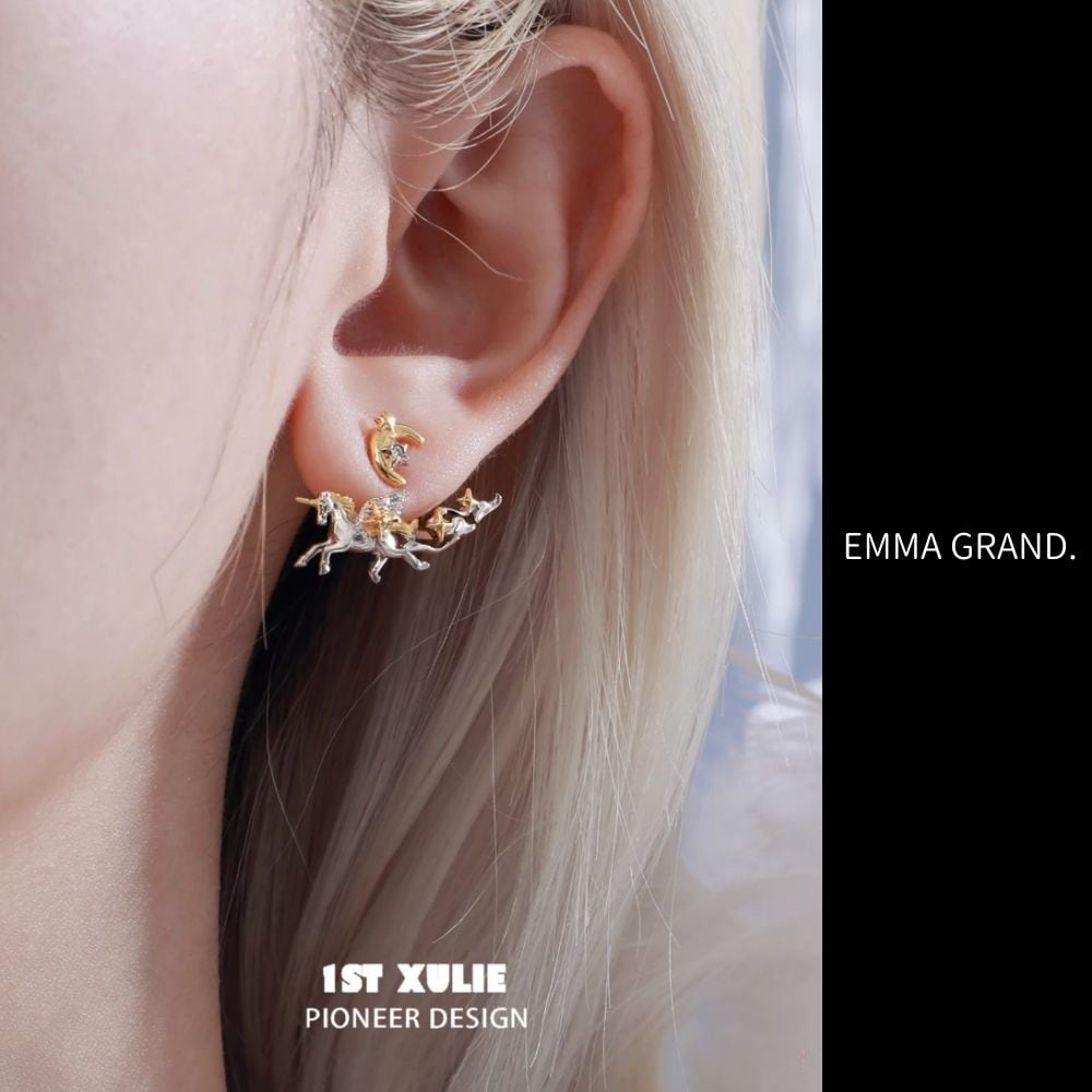 夢空を駆けるペガサスの星巡りピアス E00638 | EMMA GRAND