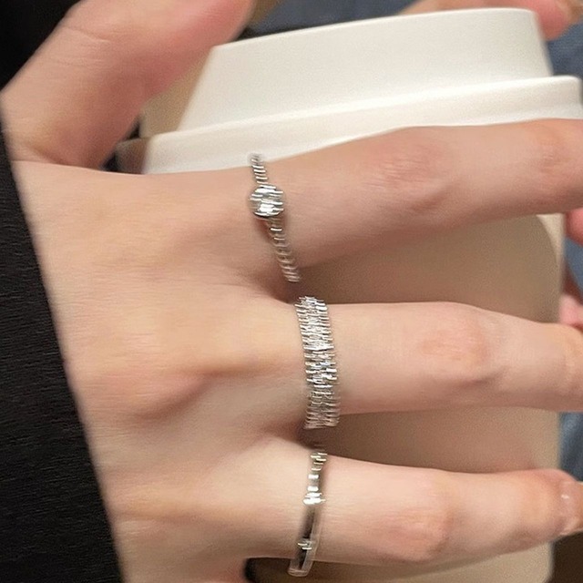 Plain Zircon Metal Open Ring Set(SN184)